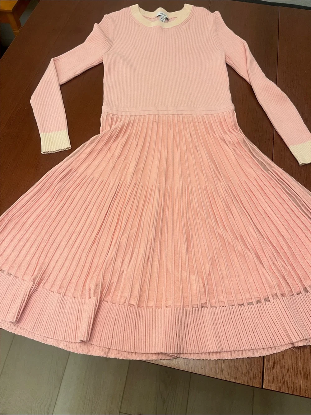 Reiss Pink Teagan 11-12 yrs Ribbed Fit-and-Flare Dress